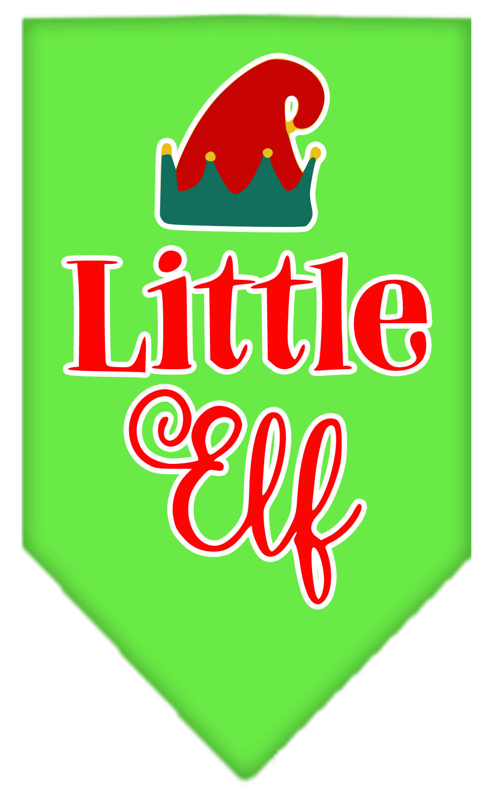 Little Elf Screen Print Bandana Lime Green Small